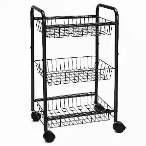 Provide mobility to your scrumptious meals and enthrall your guests with a riveting experience at a convivial gathering by bringing in this industrial style kitchen cart, featuring 3 tier storage shelf which can be removed when required. Supported on casters, it will serve the best of its purpose.