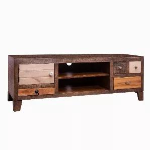 <p>Length: 57.09
Width: 17.72
Height: 20.00
Length: 57.09 Width: 17.72 Height: 20.00 Length: 57.09 Width: 17.72 Height: 20.00 Reminiscent of transitional style construction this Media Console is sure to accentuate the aesthetics of your interior by its mere presence. Incorporated with 4 smooth-gliding drawers and 1 door storage to keep your media gadgets and CDs organized, the two open compartments are equipped with cut-out holes for easy cable management. Handcrafted from mango wood frame for p