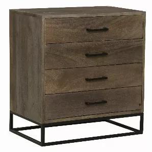 <p>Length: 15.00 Width: 24.00 Height: 26.00 If you are short on storage space then bring home this transitional style-inspired Wooden Storage Chest. Featuring spacious storage with 4 smooth-gliding drawers to keep your clothes and linens organized, it rests on a tubular frame. Handcrafted from mango wood and Iron frame for lasting durability, the gray tone finish complements the black powder coated frame. Equipped with bar pulls to facilitate easy access to the storage space, the aesthetically v