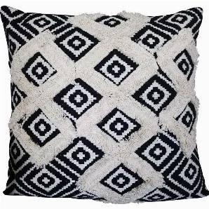Embellish your living space by bringing in this contemporary style Accent Pillow Cover which showcases geometric printed details in the hues of black and white. Crafted from cotton, it will be a perfect addition to your place.