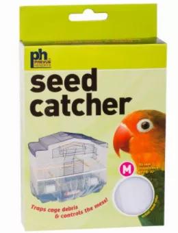 The Mesh Seed Catcher is a revolutionary creation that will prevent seeds from hitting the floor. It will collect seeds that may leave your pet's habitat and store them inside of this nylon mesh. Available in 3 sizes with assorted black or white colors.