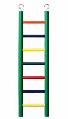 Prevue Hendryx's Multi-color Wood Bird Ladders are heavy-duty solid wood ladders that your bird is sure to love. They are equipped with top-post hanging hooks so they are easy to hang and rehang around the cage.