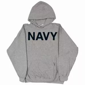 Pullover/Hooded Grey Sweatshirt- Navy 2XL                