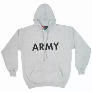 Hooded/Pullover Grey Sweatshirt- Army 3XL             