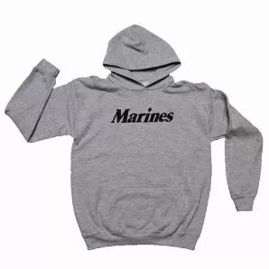 Pullover/Hooded Grey Sweatshirt- Marines 3XL           