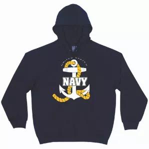 Men's Hooded Sweatshirt-Navy/Navy Logo 3XL             
