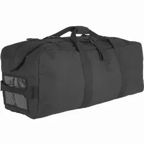 Gen Ii 2 Strap Duffel Bag - Black.           Durable heavy-weight cotton canvas construction; wax treated for water repellency<br>
Side entry with dual-pull zippered closure<br>
Full length storm flap over zipper with snap hook closure<br>
4 rows of compression straps to secure gear in place<br>
Fully adjustable padded shoulder straps<br>
Padded back panel provides for an enhanced level of comfort<br>
Heavy and duty wrap cotton around web carry handles with reinforced grip and hook & loop closur