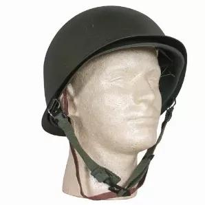 Deluxe M1 Style Steel Combat Helmet With Liner.         Pot: replica of GI Combat Helmet steel pot complete with canvas chin strap<br>
Liner: complete with adjustable suspension, durable plastic