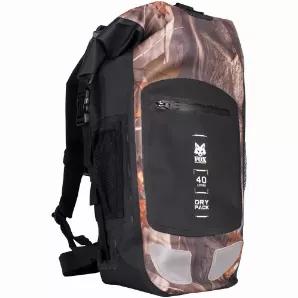 40 Liter Deluxe Camouflage Backpack.          Capacity: 40 Liters / 2,440 Cu.In.<br>
Size: 9" x 6.75" x 26"<br>
Material: 600 D Waterproof 2 sided PVC coated<br>
Closure Type: Roll top with webbing<br>
Secure QR buckle closure<br>
Waterproof zipper pocket on face<br>
Two reflective bands on bottom of face<br>
Padded foam back panel for extra comfort         
