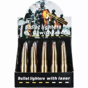Bullet Lighter With Laser Beam - Box Of 20            Butane lighter. Display box of 20 lighters. Lighter with laser beam.