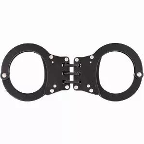 Detective Double-Lock Handcuffs W/ 3 Hinges - Black      Complete w/ Two Keys<br>
Lubricate Occasionally w/ Light Oil<br>
Can Be Single Locked Or Double Locked<br>
Complete with locking instructions
