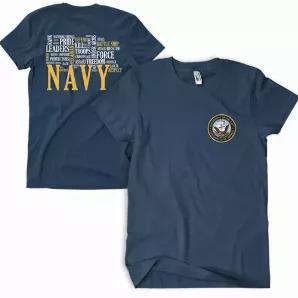 Navy Words Men's T-Shirt Navy 2-Sided - 3XL        