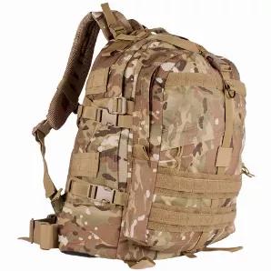 Large Transport Pack - Multicam                        Capacity : 37 Liters / 2,280 Cu.In<br>
Compartments : 3<br>
Pockets : 1 Internal / 1 External<br>
Made of Extra Heavy-Weight 600 Denier Material<br>
1 large main compartment with zippered and mesh pocket<br>
Front compartment with slanted zipper pocket<br>
Quad horizontal compression & vertical compression straps<br>
Loop modular attachment points on front<br>
Web gear loops & retention straps on bottom<br>
Top grip handle<br>
Rubberized wat