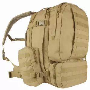 Advanced 3-Day Combat Pack - Coyote                   Capacity : 69 Liters / 4,224 Cu.In<br>
Compartments : 3<br>
Pockets : 6 Internal / 4 External<br>
Made of Extra Heavy-Weight 600 Denier Material<br>
Main compartment w/ mesh pockets & cinch straps<br>
Front compartment with a multitude of accessory pockets<br>
Zipper side access pocket on front compartment<br>
Web gear loops & retention straps on bottom<br>
2 side pockets & large bottom pocket<br>
Vertical & horizontal compression straps<br>
