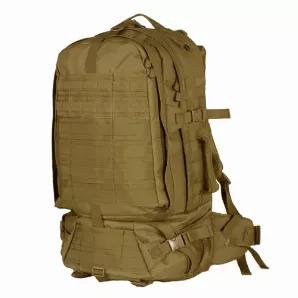 Stealth Reconnaissance Pack - Coyote                   Capacity : 56 Liters / 3,443 Cu.In<br>
Compartments : 2<br>
Pockets : 5 Internal / 2 External<br>
Made of Extra Heavy-Weight 600 Denier Material<br>
Main compartment with mesh pockets<br>
Front accessory compartment with zippered mesh pockets<br>
Bottom pocket w/ zippered divider to access main compartment<br>
Modular attachment points on front and sides<br>
Triple external compression straps and center cinch strap<br>
Top & side carry handl