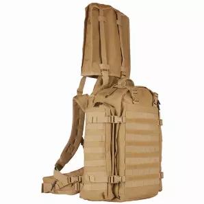 Universal Rifle Pack - Coyote.         Made of Extra Heavy-Weight 600 Denier Material<br>
Rifle compartment collapsed: 26" \\ Rifle compartment at maximum extension: 54"<br>
1 large main compartment featuring 4 cinch straps, modular attachment points on inner sides and backside of front flap<br>
1 separate compartment for storing and transporting various types of rifles and shotguns<br>
Drop-down bottom to accommodate long rifles or shot guns<br>
2 side elongated pockets with zippered closure<br