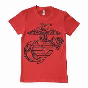 Marine Emblem Men's T-Shirt Red - 3XL                Fruit-of-the-Loom® “Heavy" or equivalent<br>
Screenprinted in the USA