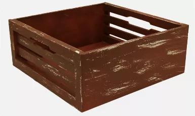 Fall in love with this functional vintage style crate. Made of distressed red wood with a rustic open slat design. How cute is this to haul your harvest to the house? Take to your garden as you dig up your potatoes, pull your carrots, and pick your lettuce. No Garden? No worries! Keep it in the trunk of your vehicle to hold your stash from the local farmer's market. Bring it inside to add a bit of rustic charm! Cute way to store all of your kids' toys and so much more. Crate measures 12.5-inches