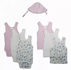 Bambini layette set perfect for any newborn baby made from soft and cozy cotton baby clothes keeping the little ones comfortable. This set makes the perfect baby shower present for any soon-to-be momma!<br> Made From Soft Cotton Fabric for Comfort and Breathability<br>Expandable Shoulder Neckline to Help Pull Garment Over Baby's Head Much More Easily<br> Bottom Snap Closure Is Conveniently Positioned in the Front for Fast Changing<br> Ribbed Leg Opening Makes for a Perfect Fit<br> Machine Wash/t