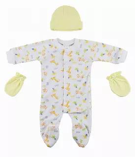 <p>Sleep-n-Play, Cap and Mittens - 3 Piece Set<br>Bambini Bath Set perfect for any newborn baby made from soft and cozy cotton baby clothes keeping the little ones comfortable. This set makes the perfect baby shower present for any soon-to-be momma!<br> Made From Soft Cotton Fabric for Comfort and Breathability<br> Machine Wash/tumble Dry</p><br><p>Set Includes:<br>Terry Sleep 'n Play (Small 0-3M) (80% Cotton / 20% Polyester Terry)<br></p><br>