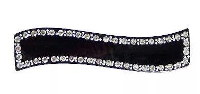 <p>Swinging S Shape Decorated  With 44 Crystal Rhinestones Plus Studs On Black Automatic Barrette</p><br><tr><th>Material:</th><td>Celluloid </td></tr><br><tr><th>Manufacturer:</th><td>French</td></tr><br><tr><th>Hand made plastic:</th><td>Yes</td></tr><br><tr><th>Hand painted:</th><td>No</td></tr> <tr><th>Style:</th><td>Evening</td></tr>  <tr><th>Size:</th> <td>Med</td></tr> <tr><th>Width (Inches):</th> <td>2.75</td></tr> <tr><th>Style #:</th> <td>1258</td></tr>