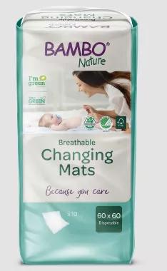Whether you’re on-the-go or in your own home, the Bambo Nature Changing Pad is the perfect eco-friendly, guilt- free supplement for changing baby! Dermatologically tested, the soft woven fluff and breathable back sheet is guaranteed skin-safe for your little one.<br>


100% FSC Fluff<br>
Breathable Back Sheet<br>
Ultra-thin and soft<br>
Single Use<br>
Measurements: 23.6" x 23.6" (60cm x 60cm)<br>
5 years Shelf Life<br>
Made in France