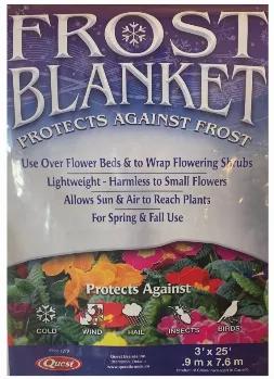  <li>So light that plants will lift it as they grow - allows light and water but no bugs through. Essential for organic gardening.</li>
<li>This lasts many seasons and is a wonderful deterrent for pests such as Cabbage Moths. No more worms on your vegetables! This floating row cover also protects your plants from birds and from frost damage in the fall. This will enable you to extend your growing and ripening season.</li>
<li>Features:</li>
<li>Size: 1.5m x 6.1m x .6m (5ft x 20ft x .5ft)</li>