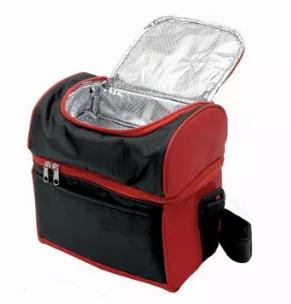 Hot or cold lunch? You no longer have to decide. This cooler bag has two conveniently separated insulated compartments, making packing both warm and cold items a breeze.<br> Soft-side construction<br> Two separately insulated compartments<br> Pack a warm lunch and carry cold drinks<br> Front pocket<br> Rear mesh pocket<br> Product Size: 9" W x 10" H x 6" D