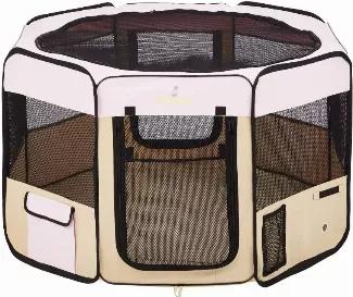Ensure a super comfortable playing area for your small and medium-sized pet which they will love as much they love you. Designed to provide a safe place to your four-legged friend, this pet playhouse can be easily plunked in the garden or carried to campsites. The Zampa playpen is commonly chosen as temporary and permanent pet home and can be used both indoors and outdoors to keep your pet entertained and refreshed. It comes with two mesh doors and mesh windows on all the other sides along with 