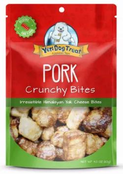 Yeti Pork Bites are what you get when you take already irresistible treats and make them better. These bites are the result of coating small pieces of Yeti Crunchy Puffs in an all natural flavoring to make them even more savory for your dog. Can also be used as rewards or training treats.