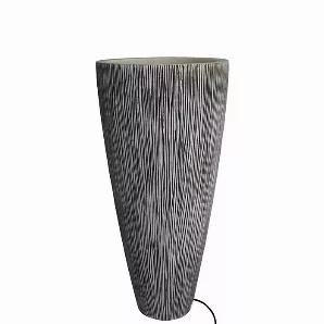 Length: 18
Width: 1
Height: 39
Transform the look and style of your home setting with this sandstone long conical planter designed with ingenious artistry that is outlined with a gray ribbed finish. This highly versatile piece will effortlessly fit into your indoor or outdoor decor whether in the entry way, hallway, living room or garden. Our unique piece that comes with light on the bottom is truly a must-have for a chic home of yours. Sandstone ribbed finish Long conical shape