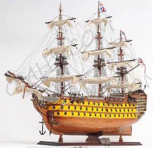 H.M.S. Victory, Adm. Horatio Nelson’s flagship at the Battle of Trafalgar in 1805, is now available as a museum-quality, FULLY ASSEMBLED model. This is an “Exclusive Edition" where the model has a unique serial number etched into the hull, which allows us to identify production date, material used and all other production information of a model. Master craftsmen using historical photographs, drawings or original plans meticulously handcraft these highly detailed wood models from scratch. The