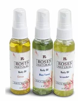 Roses Natural Body Oil is formulated with a special blend of organic oils that help skin retain its moisture. It is nourishing and great for all skin types. Our Body Oil is infused with antioxidant rich oil to help improve your skin elasticity. It is incredibly nourishing and delivers a rich burst of scent. 