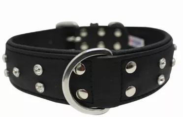 Replica diamonds surround this bling collar. Made of very soft genuine cowhide leather. Now with stainless steel hardware.