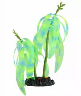 Glow Action Striped Color Trees produce a beautiful soft light as your fish roam the night. This ornament will also glow underneath actinic lighting; demonstrating a super cool night effect and daytime effect.