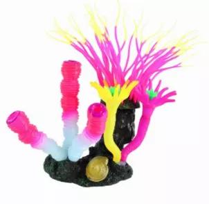 Glow Action Bubbling Anemone with Sponge Corals by Underwater Treasures produce soft lighting and beautiful bubbles, creating a striking effect. These incredibly realistic decorations are hand-crafted and painted using only the highest quality materials.