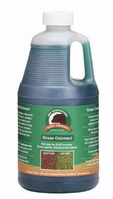 Super Concentrated, Mix with up to 10 parts of water<br>
Dries fast<br>
Water resistant when dry<br>
Will not fade or turn blue after application<br>
Colors brown grass to a lush green<br>
Works on and safe on all types of grass and turf