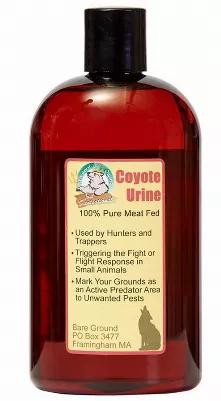 16oz Bottle of Coyote Urine Predator Scent to repel unwanted animals. Predator scent keeps unwanted pests way from home and garden. All organic. Uses fear factor to repel. Use as a recharge for our Scentry Stones (sold separately), or by themselves.
