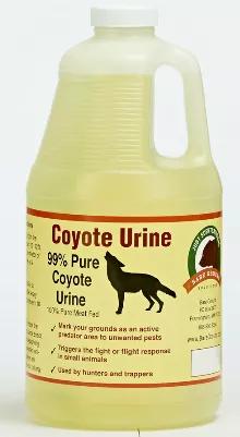 One Half Gallon of Coyote Urine Predator Scent to repel unwanted animals. Predator scent keeps unwanted pests way from home and garden. All organic. Uses fear factor to repel. Use as a recharge for our Scentry Stones (sold separately), or by themselves.