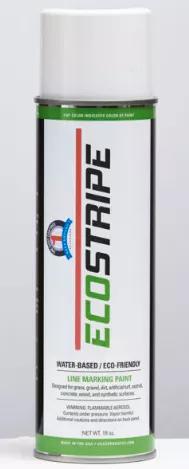 1 Shot Eco-Stripe, a water based marking paint for underground utility survey markings. A top quality, high solids, low VOC's, extremely durable, bright, easily identifiable upside down aerosol paint to mark underground utilities, construction zones, excavating sites, survey lines and color coding. Specifically formulated to be safe for the environment and the user. Available in flourescent orange. Upside down aerosol spray cans fitted with narrow UMA utility marking aerosol spray tips to provid