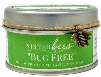 Our Sister Bees 6oz handcrafted beeswax candle is made with pure Michigan beeswax and coconut oil. Each single wick candle burns for nearly 30 hours while warming your living space with a delicate, pleasant fragrance. Beeswax candles are the cleanest, brightest, and longest burning candles. Our Bug Free beeswax candle is made with Citronella and Lemongrass Essential Oils. The perfect combination to keep those pesky bugs away! 
