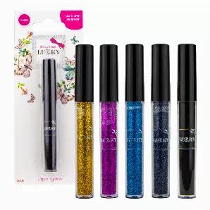 LUKKY Liquid eyeliner x 0.07 fl.oz., assortment of 12 pcs<br>

Beautiful, fun, unique! East to apply and remove.<br>

Included in Assortment:<br>
Black x 2<br>
Black glitter x 2<br>
Blue glitter x 2<br>
Purple glitter x 3<br>
Gold glitter x 3<br>
Directions: Apply the eyeliner along the eyelash line.<br>
Vol. 0.07fl.oz./2ml
