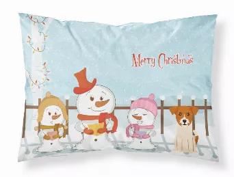 Merry Christmas Carolers Dog Fabric Standard Pillowcase