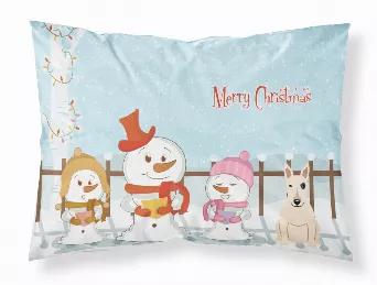 Merry Christmas Carolers Dog Fabric Standard Pillowcase