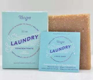 This zero-waste, plastic-free Laundry Concentrate dissolves to make one-gallon of liquid laundry soap. The laundry bar is no bigger than a deck of cards and dissolves easily in water to make a beautiful, effective, refillable laundry soap. You dissolve it at home using your own water, choosing your own container. Makes enough liquid laundry soap to wash up to 264 loads! Just like the current liquid laundry soap you use, but without the chemicals and plastic bottle waste! Refill your same contain