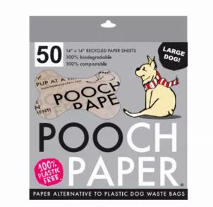 Made in the U.S.A., Pooch Paper is a recycled, non-chlorine bleached paper alternative to single-use plastic dog waste bags. Our sheets are 100% biodegradable, 100% compostable and are manufactured using renewable energy. Our PFAS-free, fluorochemical-free, grease-resistant coating is made naturally during the pulp drying process to ensure your dog’s waste remains inside the paper and not on your hand! 