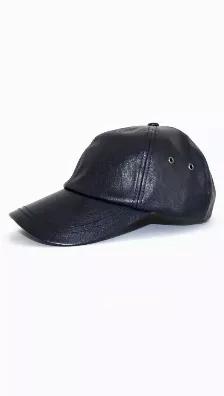 Our classic 6-panel embossed vegan leather baseball cap with curved brim, and leather strap with rainbow electroplate push snap hardware. Unisex, One size fits all.