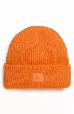 Ultra soft knit beanie hat with slightly relaxed fit and tonal rubber label. One Size Fits All, Unisex.