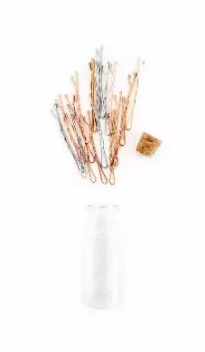 Mini sleek classic hair bobbies 18-pack packaged in a glass canister.