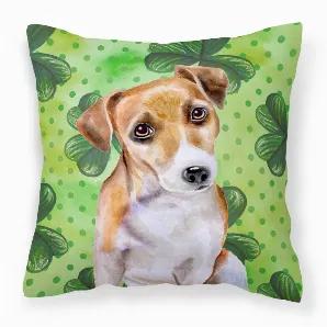 St Patrick's Design with Dog Fabric Decorative Pillow